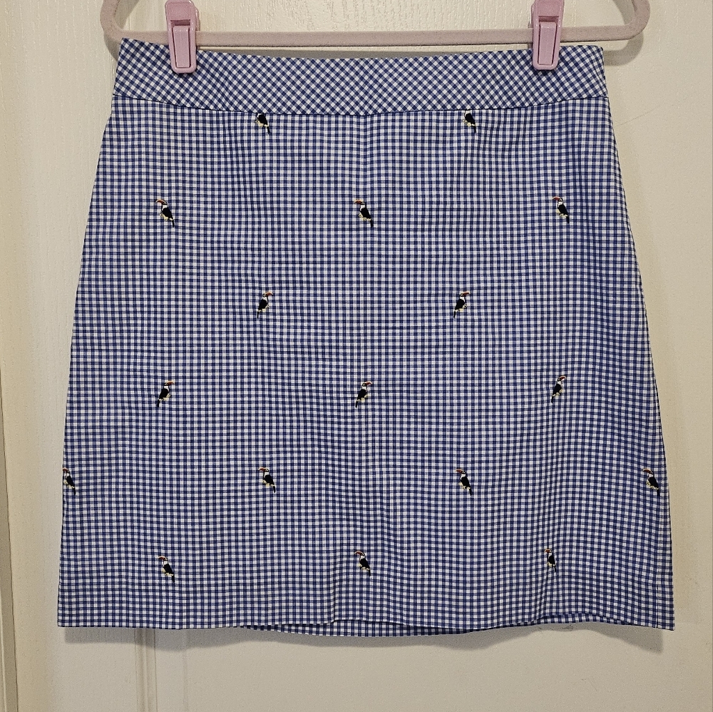 Talbots Checked Toucan Skirt